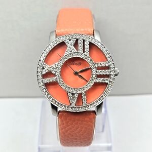 Womens Romilly Silver Tone Pink Crystals Rhinestones Watch New Battery 14015
